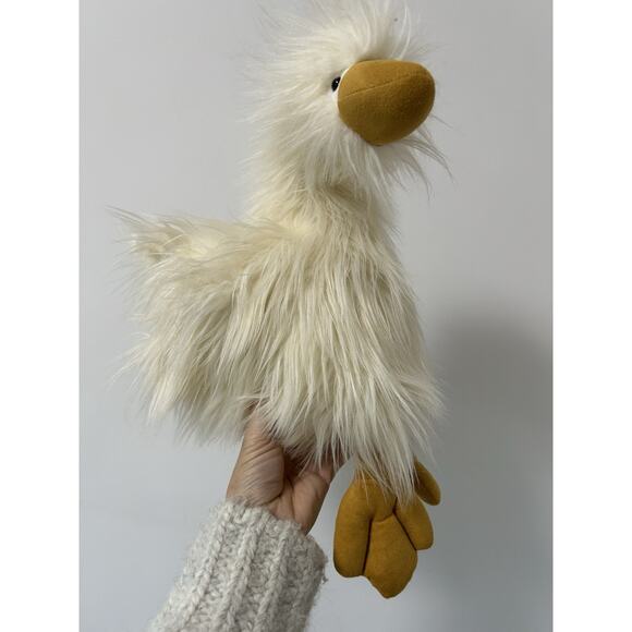Jellycat London Dixie Duck Fluffy White Soft Stuffed Animal Plush Toy 15" - Picture 1 of 6
